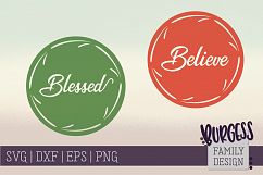 Knockout Blessed Believe buttons| SVG DXF EPS PNG Product Image 1