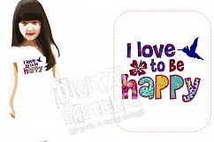 I love To Be Happy Saying Applique Machine Embroidery Design Product Image 1