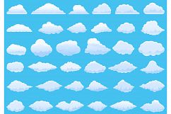 Cloud icons set, cartoon style Product Image 1