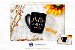 Fall / Autumn / Thanksgiving Black Mug Mock up Product Image 2