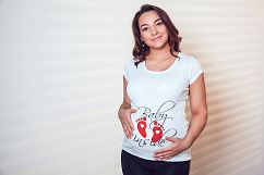 Pregnant Woman T-Shirt Mock-Up Product Image 10