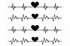 Heartbeat SVG, Cardio Heart SVG files for Silhouette Cameo and Cricut Product Image 1