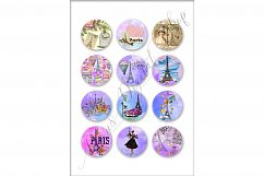 Paris Digital Collage Sheet, Paris, Printable, Illustrations Product Image 3