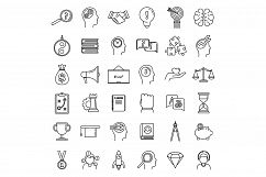 Modern life skills icons set, outline style Product Image 1