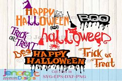 Happy Halloween Trick or Treat SVG Boo Sayings Bundle Product Image 1