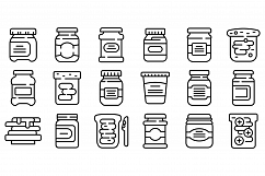 Chocolate paste icons set, outline style Product Image 1