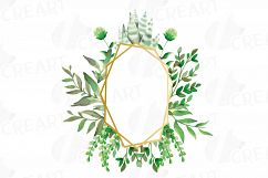 Watercolor floral wild leaves frames, printable borders Product Image 14