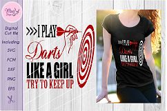 Darts svg, I Play darts svg, Girl darts svg Product Image 2