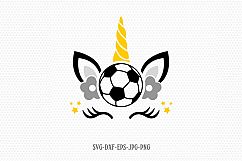 unicorn svg, unicorn eyelashes, soccer unicorn svg Product Image 1