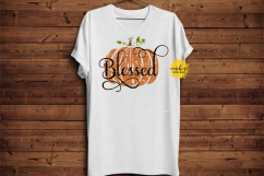 THANKFUL GRATEFUL BLESSED DISTRESSED PUMPKINS SVG DXF PNG Product Image 3