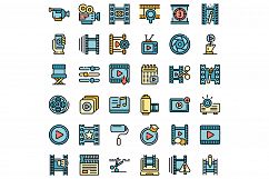 Video editing icons set vector flat Product Image 1