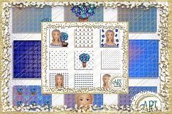 Spring Clipart Rose Gold Glitter Floral Fashion Girl- Huge ! Product Image 3