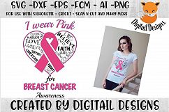 Breast Cancer Awareness SVG for Silhouette, Cricut Product Image 1