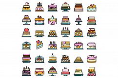 Cake icons set vector flat Product Image 1