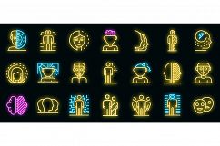 Bipolar disorder icons set vector neon Product Image 1