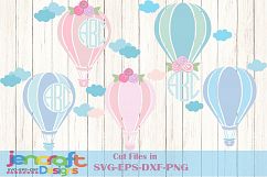 Hot air balloon svg cutting file, Monogram Frame Svg images Product Image 1