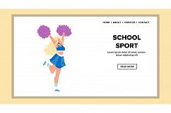 School Sport Cheerleader Dance With Pon-pon Vector Product Image 1