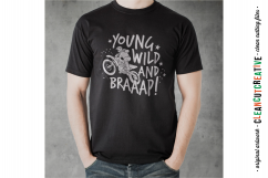 Young Wild and BRAAAP! Boys design for Motocross Dirt Bike Lovers! - SVG DXF EPS PNG - Cricut &amp; Silhouette  Product Image 2