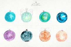 Christmas Watercolor Baubles Product Image 6