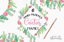 Watercolor Cactus Clipart Frames Border Clipart Flowers Product Image 1