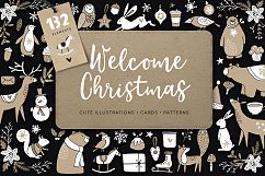 Welcome Christmas Scandinavian illustrations, cards, patterns Product Image 1