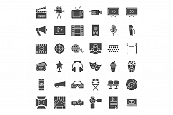 Cinema Line Art Icons Product Image 2