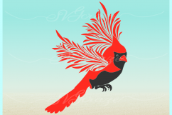 Cardinal Flying SVG DXF EPS PNG files for Cricut Sihouette Product Image 2