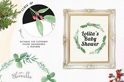 Watercolor Wonderland Holly Festive Wreaths Garlands Painted Product Image 2