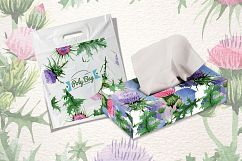 Cool Thistle PNG watercolor set Product Image 6
