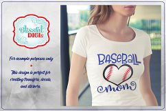 Baseball Mom - Vector Cut Files - SVG, DXF, EPS, PNG Product Image 2