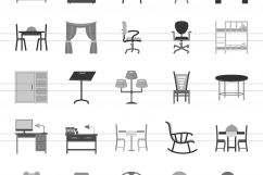 166 Objects Flat Greyscale Icons Product Image 2