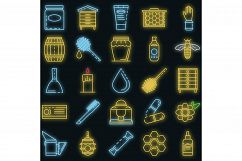 Apiculture icon set vector neon Product Image 1