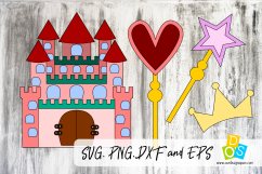 Princess Castle SVG, PNG, DXF and EPS Product Image 1