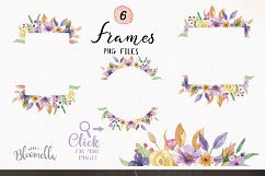 Watercolor Flower Petal Ombre Wreaths Frames Pattern Package Product Image 8
