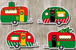 Christmas RV camper caravan clipart graphic illustrations Product Image 2