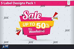 5 Big Sale Label Design Pack Vector Product Image 2