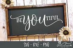BeYouTiful - Digital Cutting File - SVG, DXF &amp; PNG Product Image 1