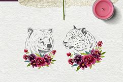 Animals and watercolor flowers Product Image 8