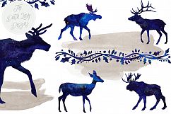 Deer, Reindeer &amp; Moose Clipart Set Product Image 2