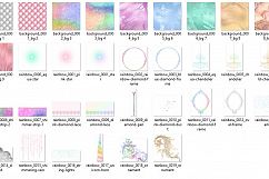 Diamond Rainbow Pastel Digital Scrapbooking Kit Product Image 2