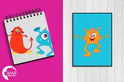 Mini monsters, cute monsters clipart, graphics and illustration AMB-552 Product Image 2