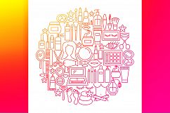 Cosmetics Line Art Icons Product Image 5