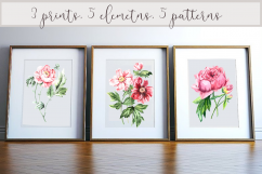 Watercolor Peonies Prints, Patterns &amp; Clip Arts Product Image 4