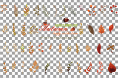 Autumn leaves and branches watercolor clip art pack, png Product Image 2