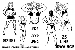 Female Bodybuilder and Fitness Line Drawings Series 2 Product Image 1