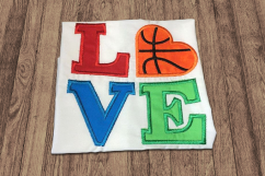 LOVE Basketball Applique Embroidery Design Product Image 2