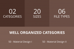 100 Material Design Flat Greyscale Icons Product Image 3