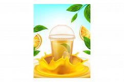 Juice Orange Cup Creative Promotion Poster Vector Product Image 1