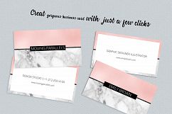 Rose Gold Pink Foil Marble Business Card Product Image 3