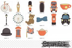Cute London clipart, Europe clip art, travel art - instant Product Image 2